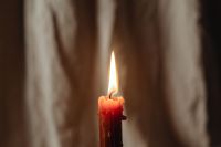 Candle - palo santo - linen fabric