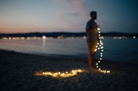 Kaboompics - Fairy lights at the beach in Bulgaria