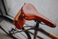 Kaboompics - Brown leather saddle of bicycle
