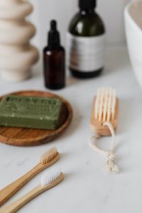 Olive soap - wooden nail brush - bamboo toothbrushes