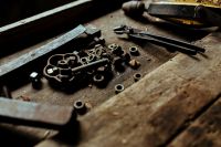Kaboompics - Old bolts and tools