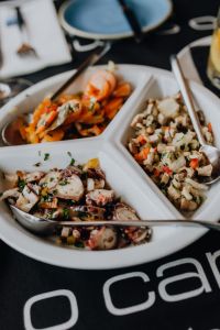 Kaboompics - Mixed Starters, marinated octopus and carrot