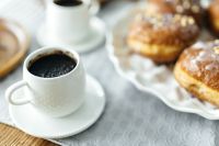 Kaboompics - A cup of Coffee with Homemade Donuts