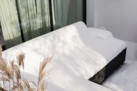 Snowy Oasis - Calm and Cozy Winter Scenes - Snow-Covered Patio and Bamboo