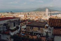 Kaboompics - Panorama of the city Naples and the volcano Vesuvius. Old houses at sunset