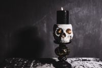 Kaboompics - Halloween Skull with Candle