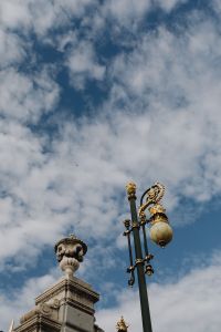 Kaboompics - Gold lamp & Decorative fence of the Royal Palace in Madrid, Spain