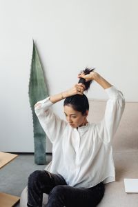 Kaboompics - Adult young Asian woman gets her hair up