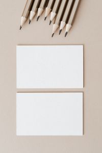 Kaboompics - Empty business cards - pencils - mockup