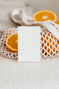 Kaboompics - Business card - free mockup photo - oranges