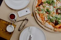 Kaboompics - Eating delicious pizza in a cozy restaurant