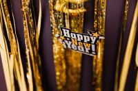 New Year's Eve party - shiny golden decorations