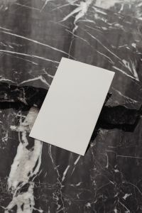 Kaboompics - Clean minimal business card mockup photo - black marble