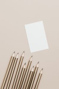 Kaboompics - Copy space - pencils - business card - flat lay - mockup