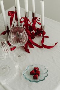 Intimate Celebrations - Heart-Shaped Cake and Romantic Table Setting for Two