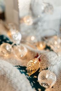 Kaboompics - Christmas lights on a blanket