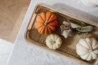 Pumpkins - basket - dried flower