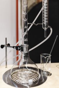 Kaboompics - Glass distillation equipment