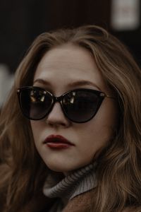 Sunglasses- Portrait- Red Lips