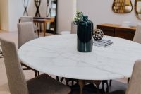 Furniture set with marble table and chairs