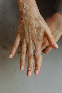 Applying Scrub to Delicate Hands