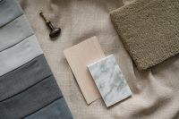 Interior Design Material Board: Home Styling - A Neutral Color Scheme - Fabric Samples