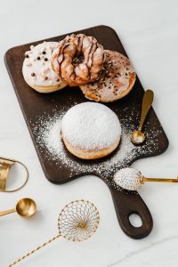 Kaboompics - Homemade Raspberry Polish Paczki Donut with Powdered Sugar