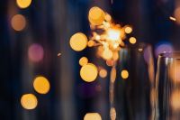 New Year's Eve - blue background bokeh