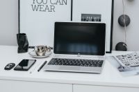 Kaboompics - Laptop computer on white desk