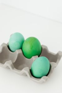 Easter eggs painted green