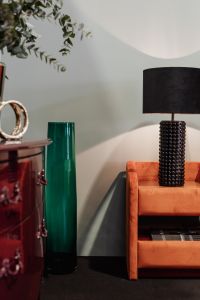 Coloured furniture and black lamp - upholstered furniture