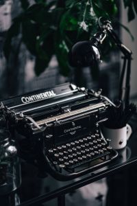 Black vintage typewriter