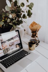 Kaboompics - Apple MacBook & Coffee on the white desk