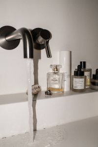 Clean Aesthetics: Serene Bathroom Ambiance with Luxury Skincare Products