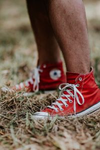Kaboompics - Man in a red sneaker shoes