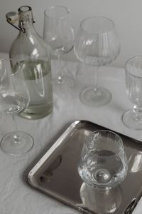 Steel Dish - Wine Glass - Bottle of Water