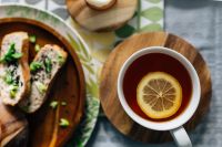 Kaboompics - Top view of tea with lemon