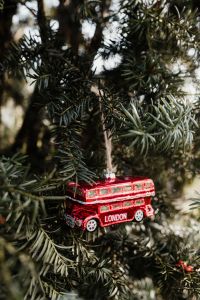 Kaboompics - Christmas tree decoration in the shape of a red London bus