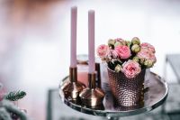 Kaboompics - Side table with pink decorations