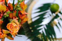 Kaboompics - Bouquet of orange roses with the orange alstroemeria