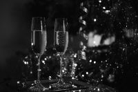 Glamorous New Year's Eve Celebration - Sparkling Champagne and Silver Decor