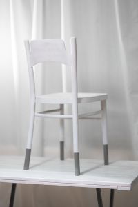 White chair on a table