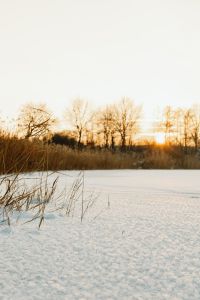 Kaboompics - Sunset over a frozen lake - background - wallpaper