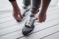 Kaboompics - Grey sport shoes
