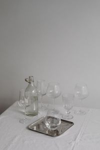 Steel Dish - Wine Glass - Bottle of Water