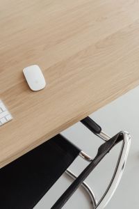 Kaboompics - Wooden minimalist computer desk