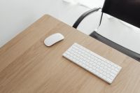 Kaboompics - Wooden minimalist computer desk