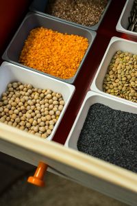 Kaboompics - Containers with legume foods and seeds
