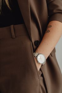 Kaboompics - Brown suit - watch