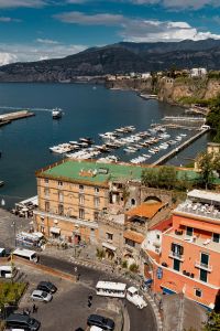 Aerial view of Sorrento city, amalfi coast, Italy